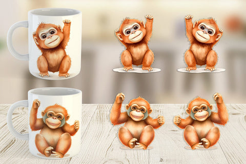 Mug Wrap Orangutan Wildlife Sublimation artnoy 