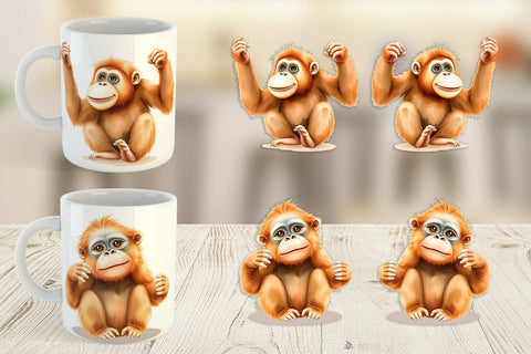 Mug Wrap Orangutan Wildlife Sublimation artnoy 