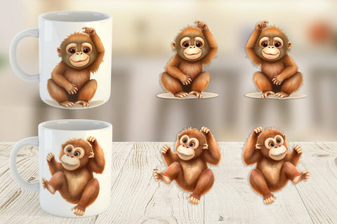 Mug Wrap Orangutan Wildlife Sublimation artnoy 
