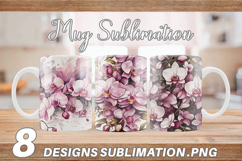 Mug Wrap Orchid Pattern Sublimation artnoy 