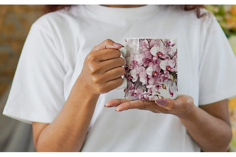 Mug Wrap Orchid Pattern Sublimation artnoy 
