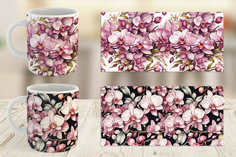 Mug Wrap Orchid Pattern Sublimation artnoy 