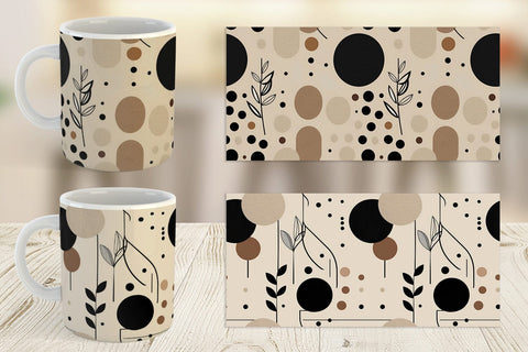 Mug Wrap Organic Elements Pattern Sublimation artnoy 
