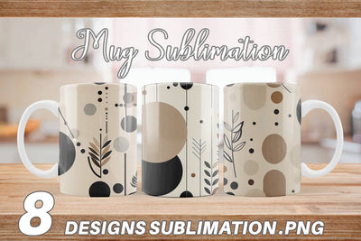 Mug Wrap Organic Elements Pattern Sublimation artnoy 