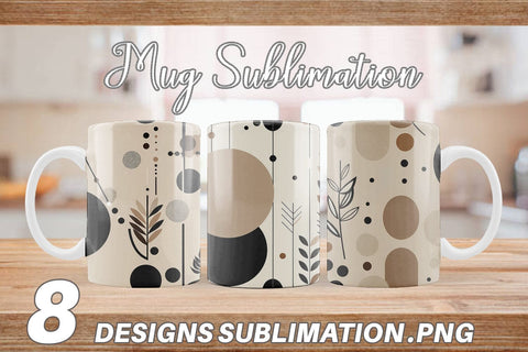 Mug Wrap Organic Elements Pattern Sublimation artnoy 