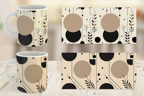 Mug Wrap Organic Elements Pattern Sublimation artnoy 