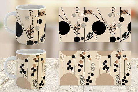 Mug Wrap Organic Elements Pattern Sublimation artnoy 