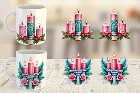Mug Wrap Ornate Candles Sublimation artnoy 