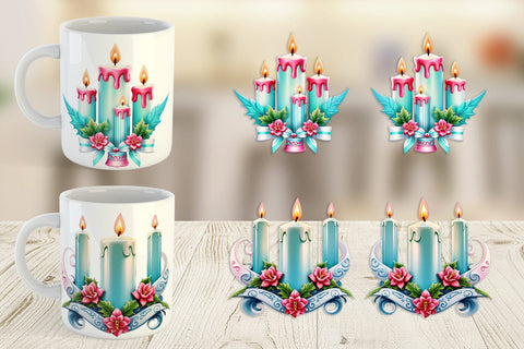 Mug Wrap Ornate Candles Sublimation artnoy 