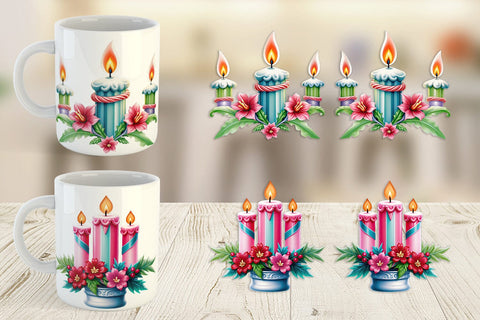 Mug Wrap Ornate Candles Sublimation artnoy 