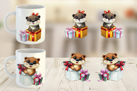 Mug Wrap Otter Gift Sublimation artnoy 