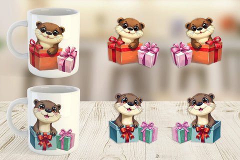 Mug Wrap Otter Gift Sublimation artnoy 