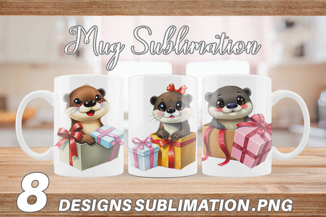 Mug Wrap Otter Gift Sublimation artnoy 