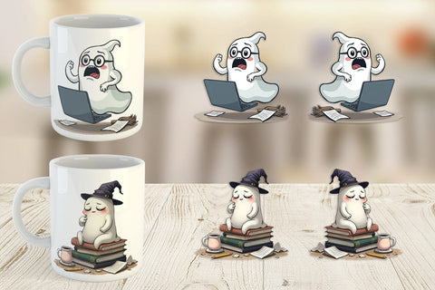 Mug Wrap Overthinking Ghost Sublimation artnoy 