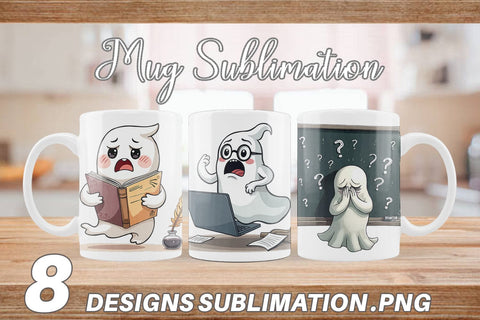 Mug Wrap Overthinking Ghost Sublimation artnoy 