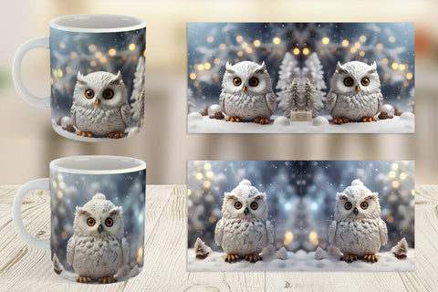 Mug Wrap Owl Christmas Sublimation artnoy 