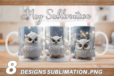 Mug Wrap Owl Christmas Sublimation artnoy 
