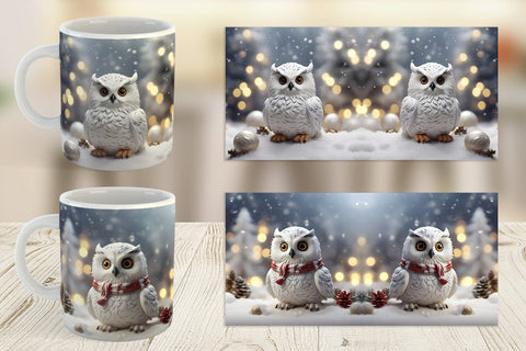 Mug Wrap Owl Christmas Sublimation artnoy 