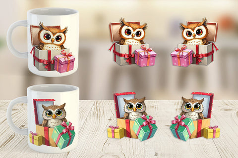 Mug Wrap Owl Gift Sublimation artnoy 