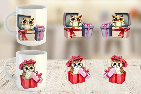 Mug Wrap Owl Gift Sublimation artnoy 