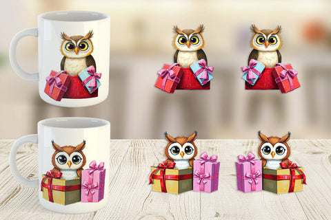 Mug Wrap Owl Gift Sublimation artnoy 