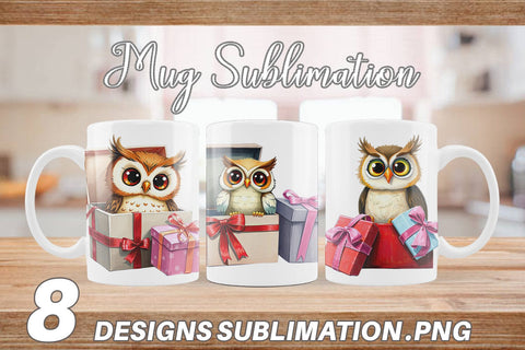 Mug Wrap Owl Gift Sublimation artnoy 