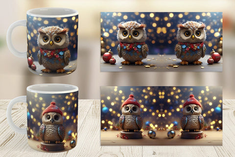 Mug Wrap Owl Happy New Year Sublimation artnoy 