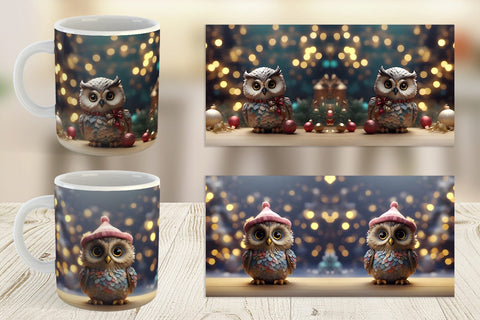 Mug Wrap Owl Happy New Year Sublimation artnoy 