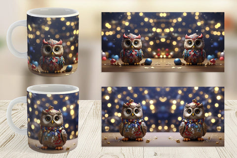 Mug Wrap Owl Happy New Year Sublimation artnoy 