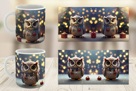 Mug Wrap Owl Happy New Year Sublimation artnoy 