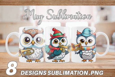 Mug Wrap Owl New Year Sublimation artnoy 