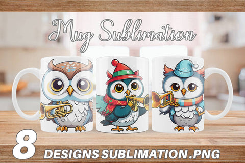 Mug Wrap Owl New Year Sublimation artnoy 