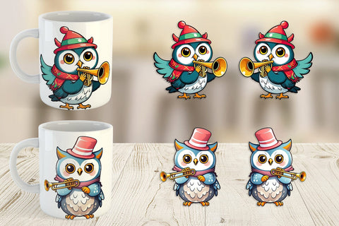 Mug Wrap Owl New Year Sublimation artnoy 