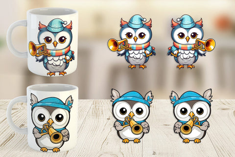 Mug Wrap Owl New Year Sublimation artnoy 