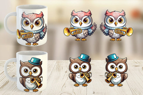 Mug Wrap Owl New Year Sublimation artnoy 