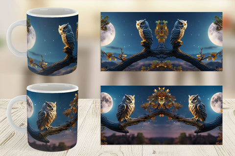 Mug Wrap Owl Perched Sublimation artnoy 