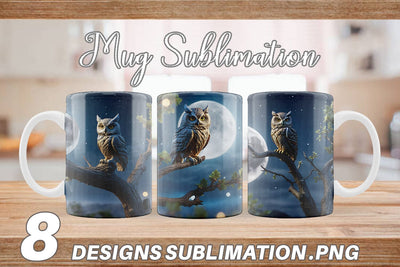 Mug Wrap Owl Perched Sublimation artnoy 