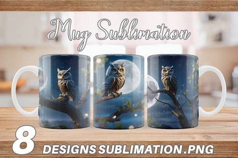 Mug Wrap Owl Perched Sublimation artnoy 