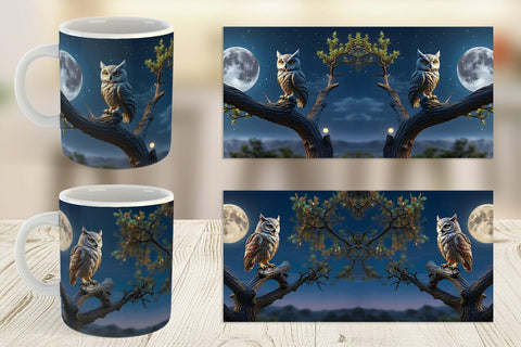 Mug Wrap Owl Perched Sublimation artnoy 