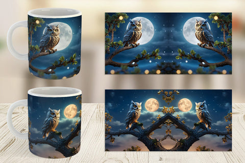 Mug Wrap Owl Perched Sublimation artnoy 