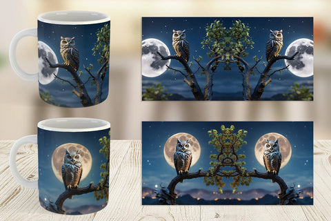 Mug Wrap Owl Perched Sublimation artnoy 