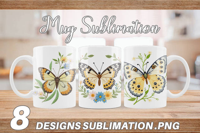 Mug Wrap Painted Lady Butterfly Sublimation artnoy 