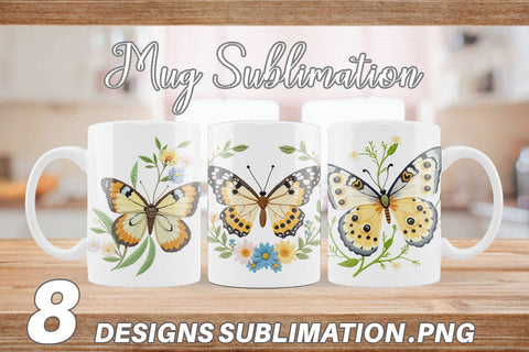 Mug Wrap Painted Lady Butterfly Sublimation artnoy 