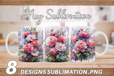 Mug Wrap Painting Bouquet Flowers Sublimation artnoy 