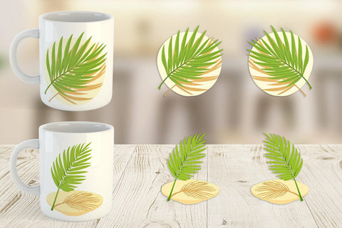 Mug Wrap Palm Leaf Sublimation artnoy 