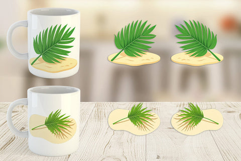 Mug Wrap Palm Leaf Sublimation artnoy 