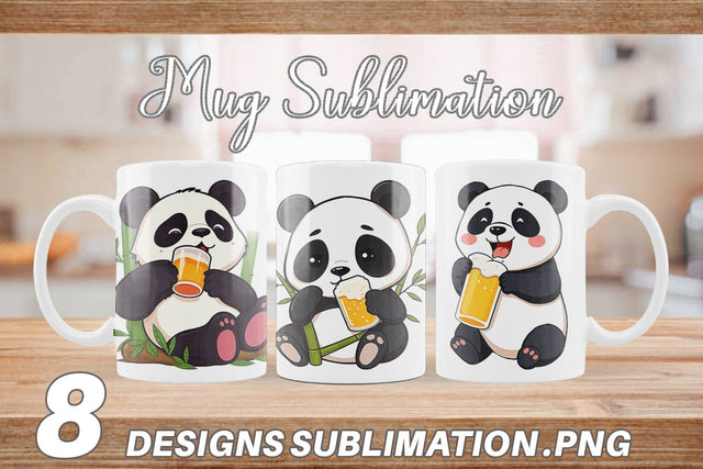 Mug Wrap Panda Beer Day Sublimation artnoy 