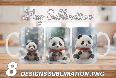 Mug Wrap Panda Christmas Sublimation artnoy 