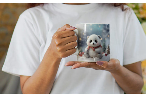 Mug Wrap Panda Christmas Sublimation artnoy 