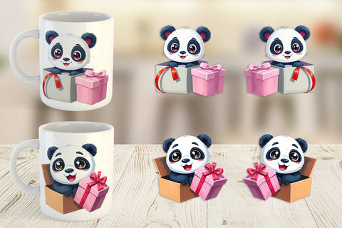 Mug Wrap Panda Gift Sublimation artnoy 